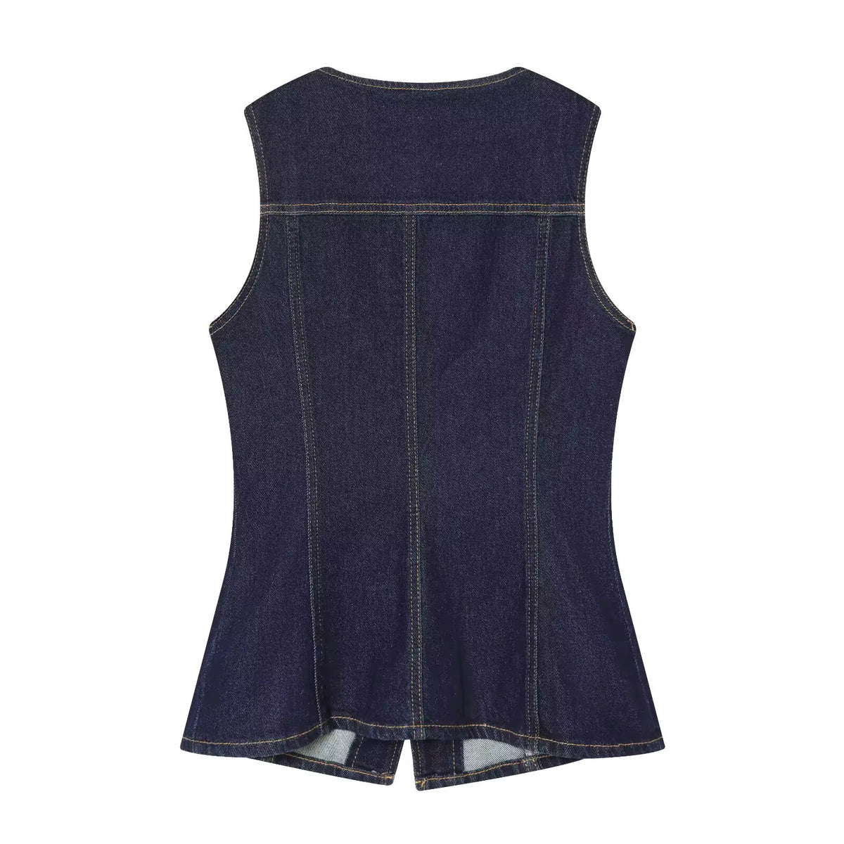 Sculpted Denim Vest