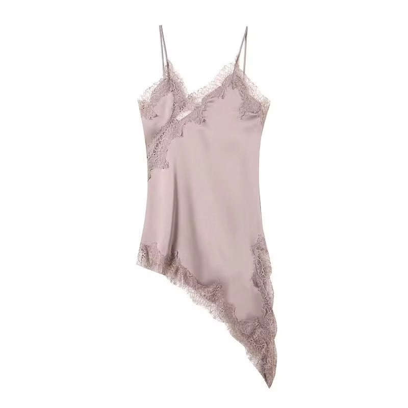 Top camisero lencero Rosa Taupe