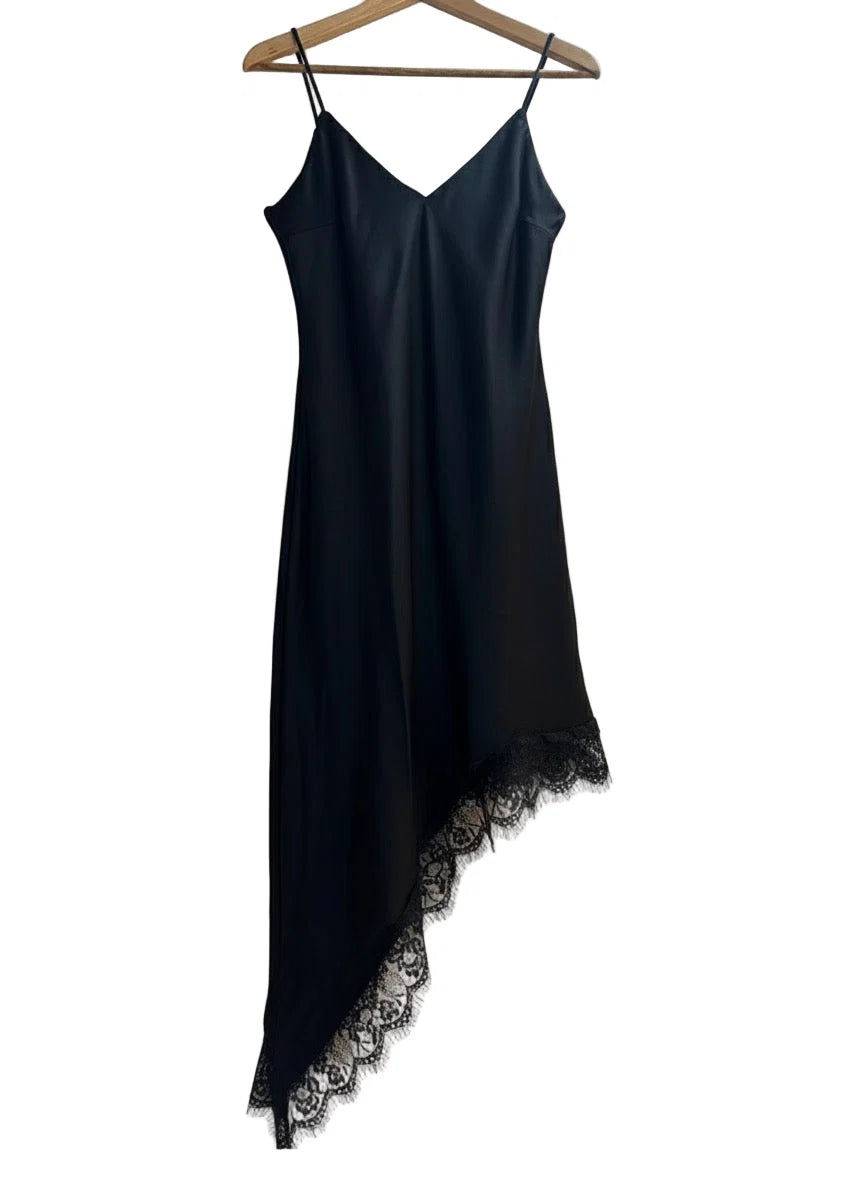 Noir Lace Asymmetric Dress