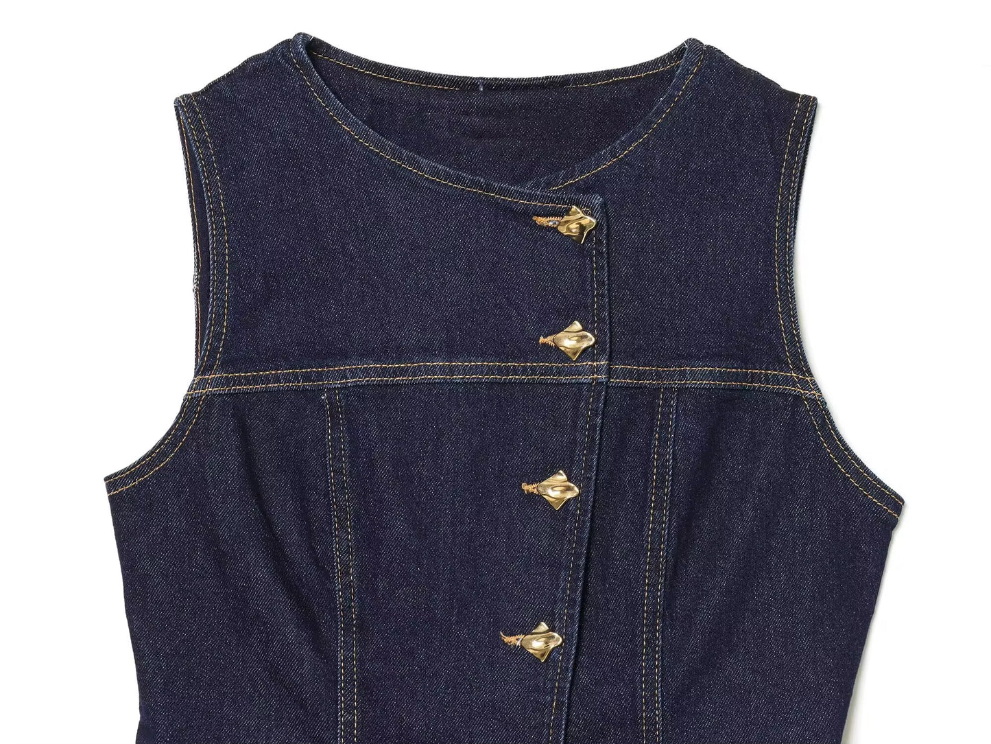 Sculpted Denim Vest