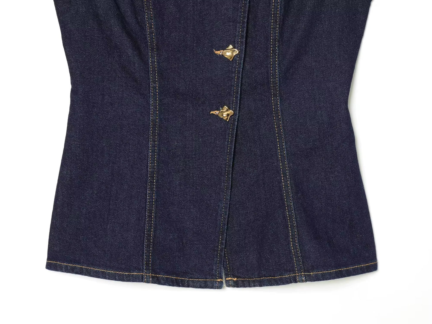 Sculpted Denim Vest