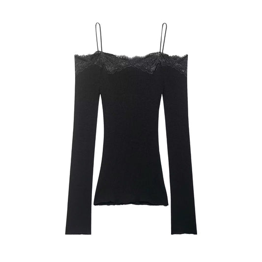 Noir Lace Off- Shoulder Top