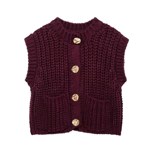 Chaleco Knit Burgundy