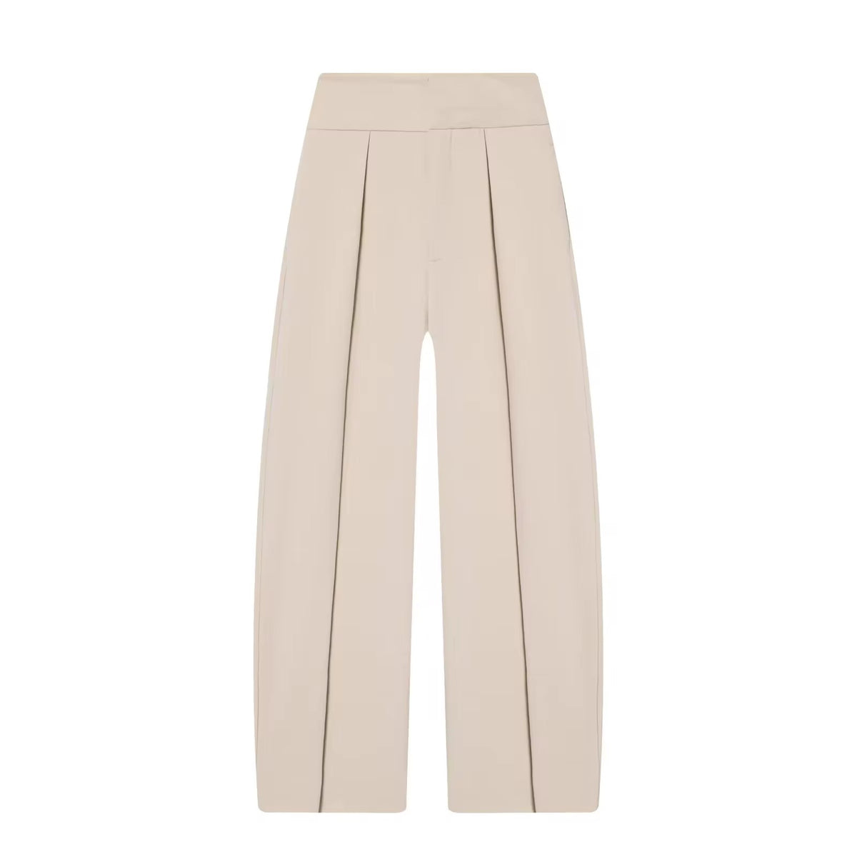 Sculped Pleated Trousers- Light beige