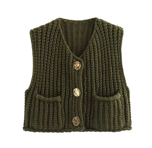 Chaleco verde musgo