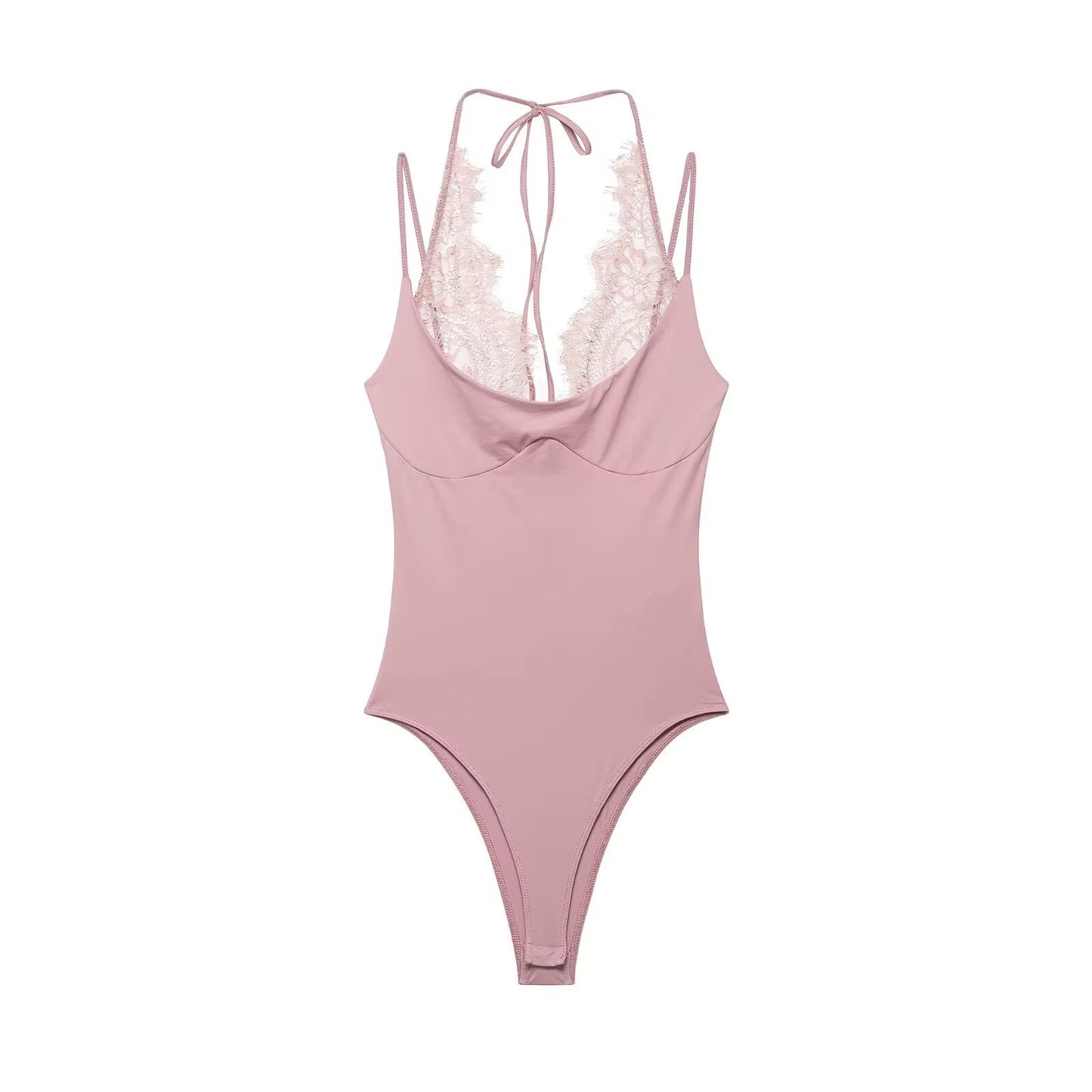 Blush Lace Halter Bodysuit