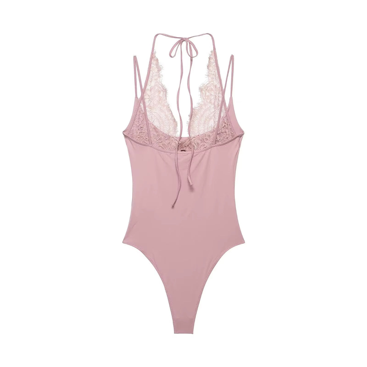 Blush Lace Halter Bodysuit