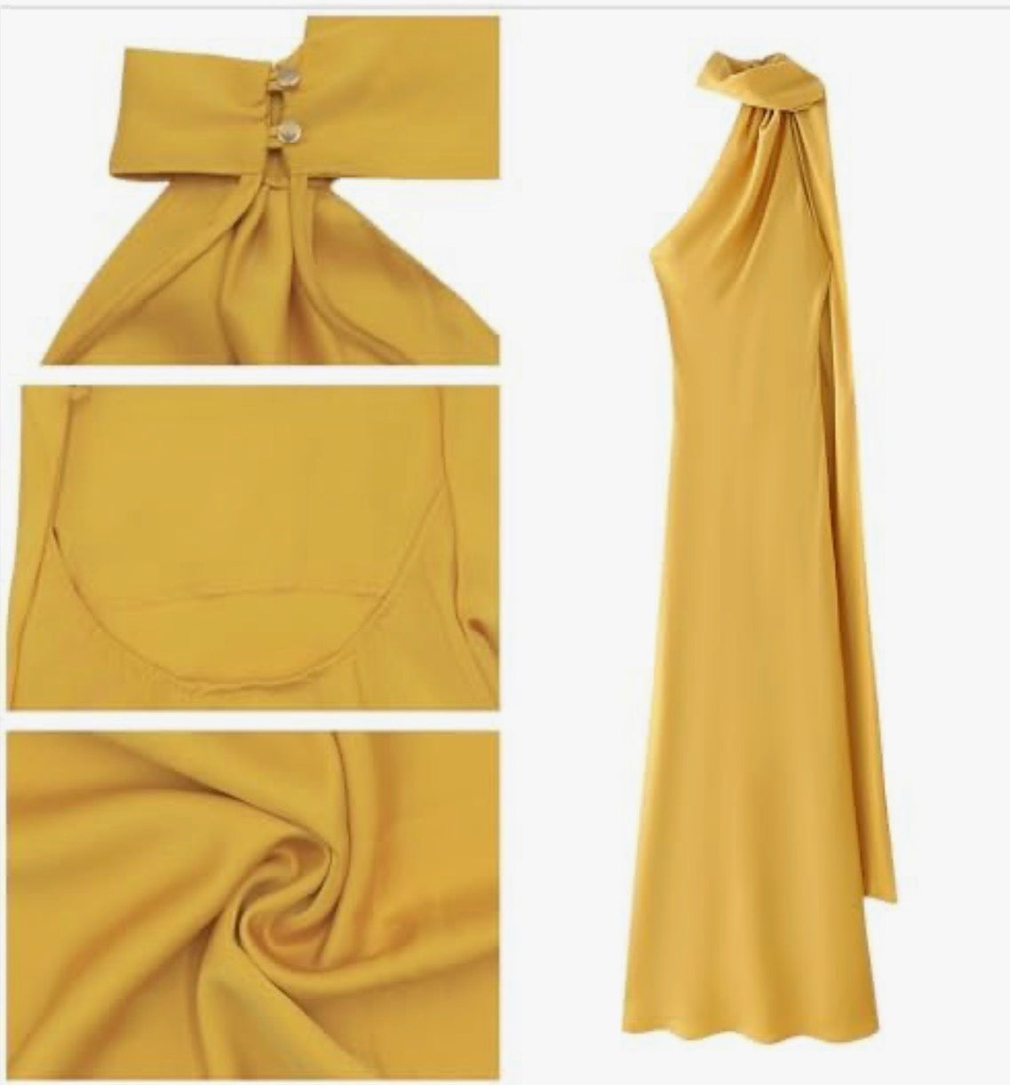 Vestido Largocon Capa Lateral