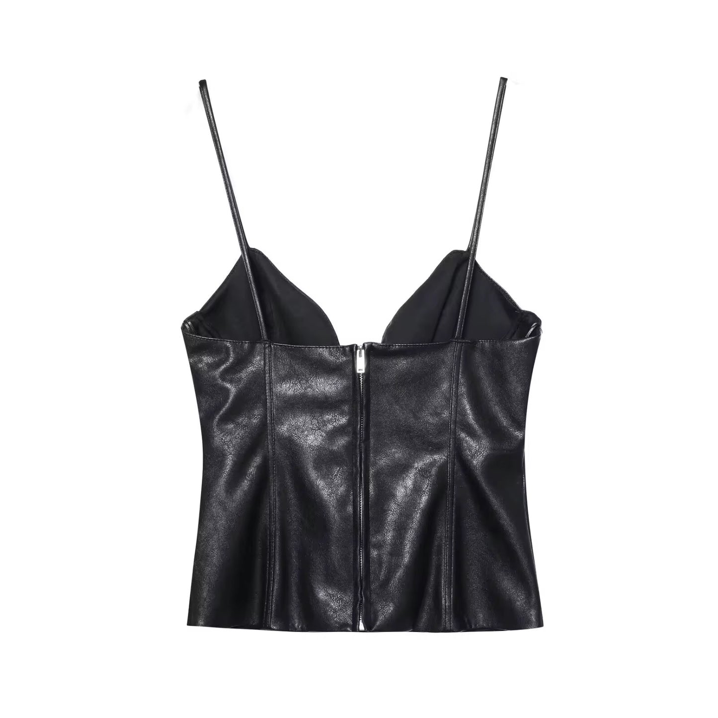 Bustier Piel Sintética Lace-up