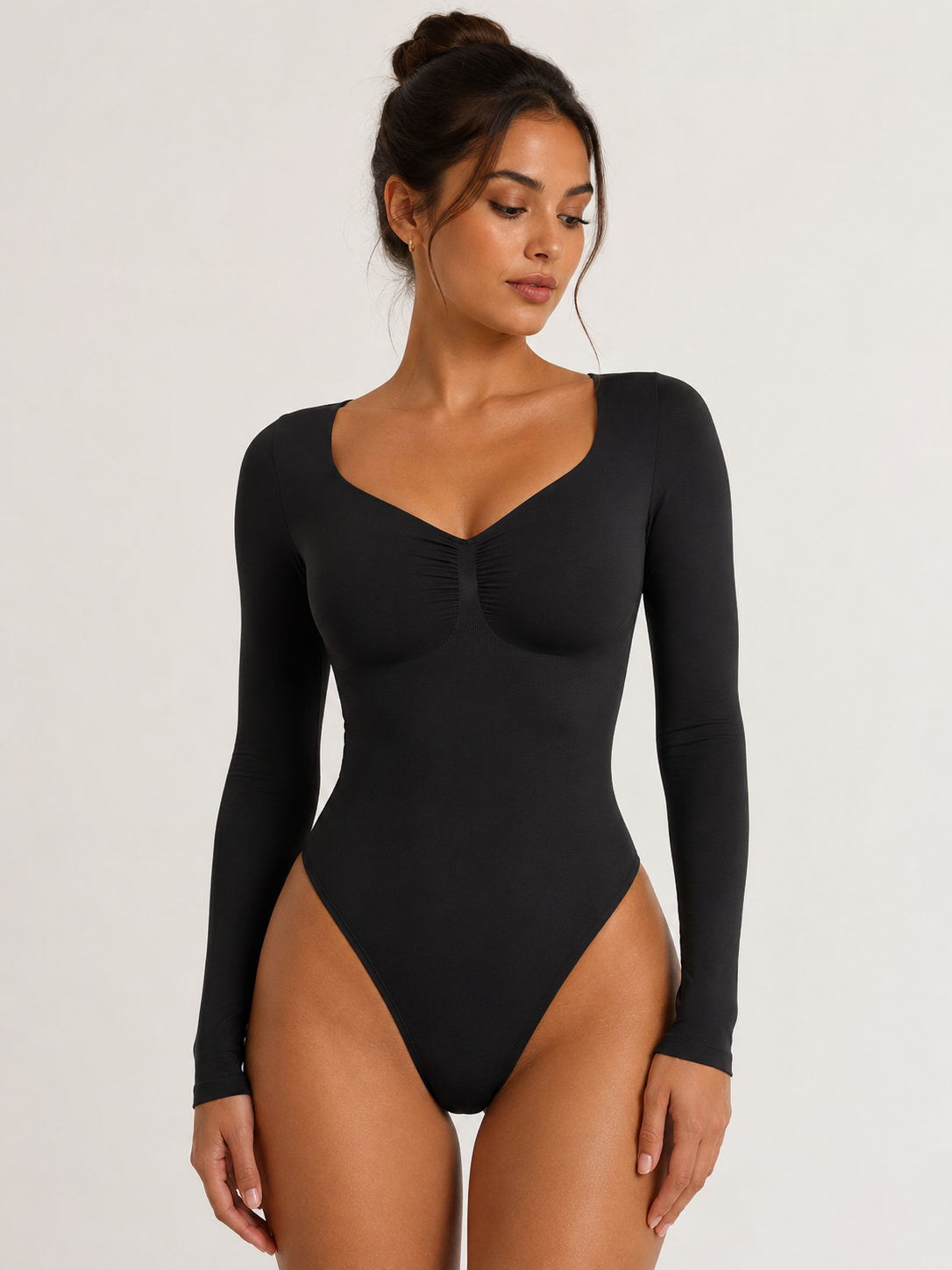 Second Skin Long Sleeve Black Bodysuit