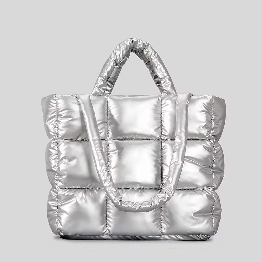 Cloud Grid Tote en plateado — Vogue PRANA