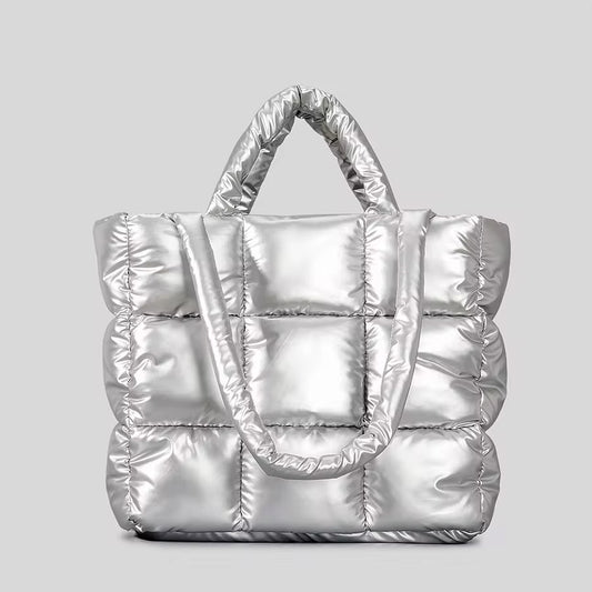 Cloud Grid Tote en plateado — Vogue PRANA