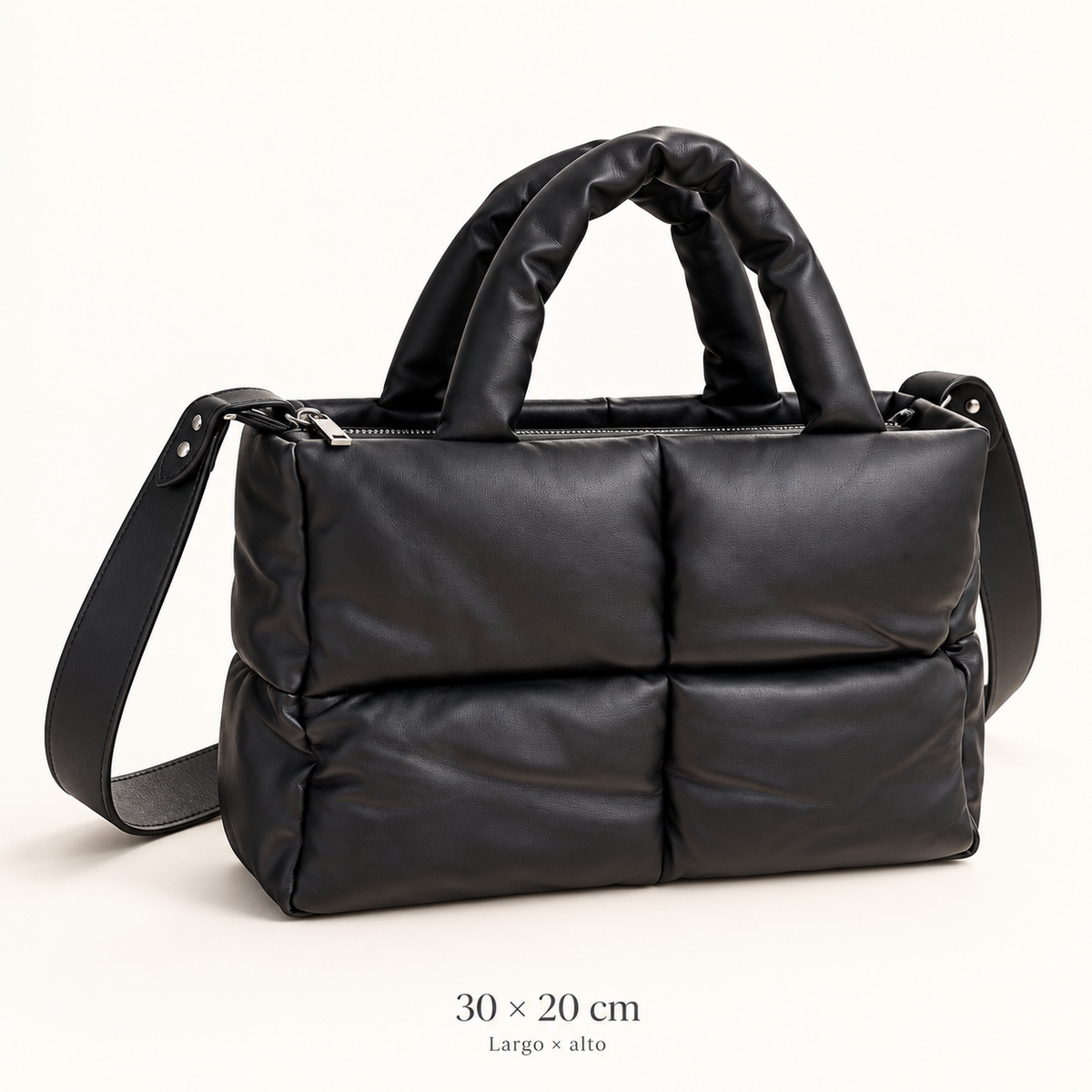 Forma Mini Tote negro — 30 × 20 cm