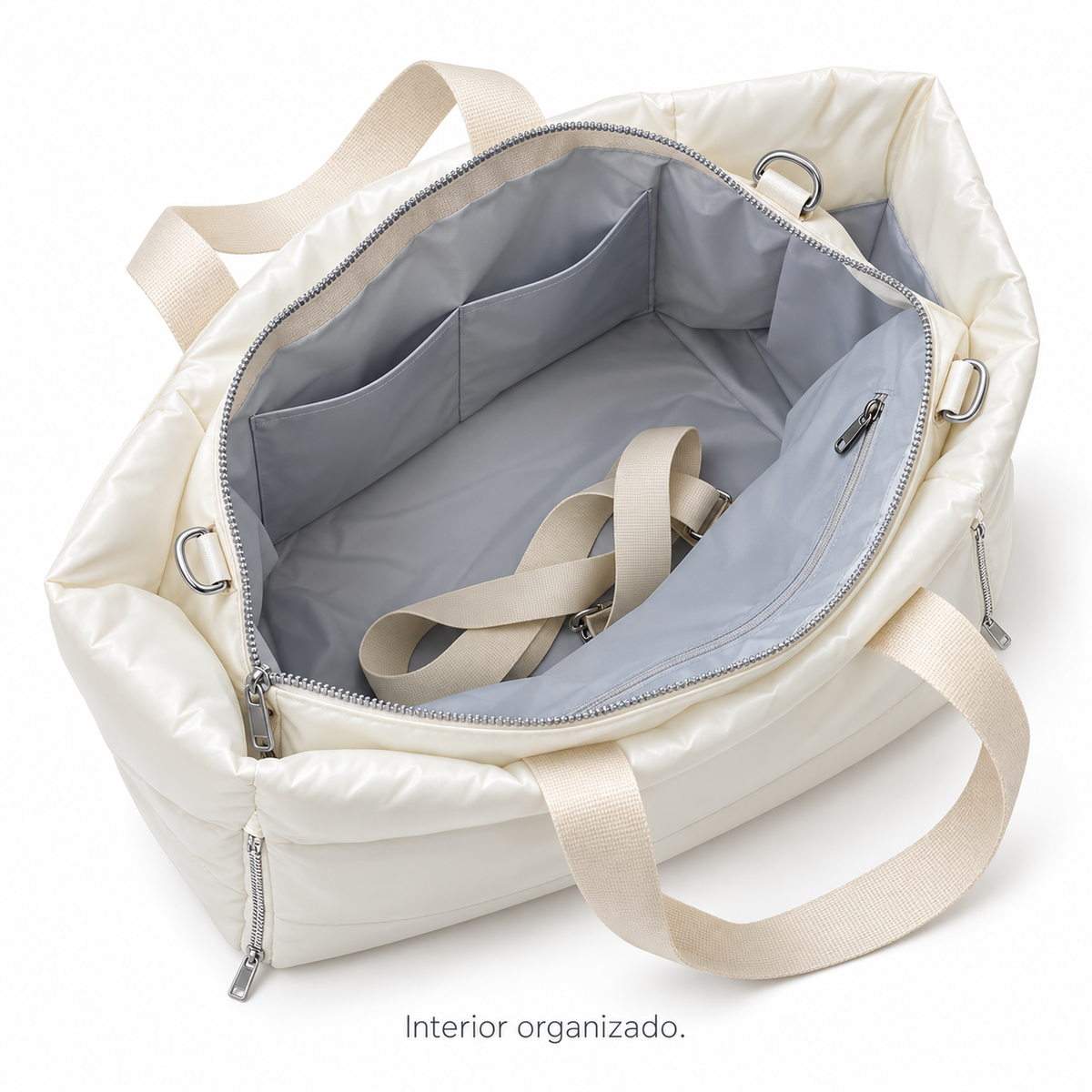 Horizon pearl — Interior gris claro y bolsillos