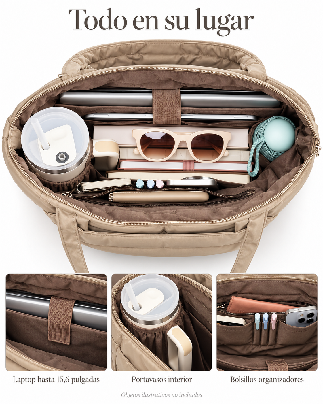 Tempo Pocket arena — Interior, laptop y bolsillos